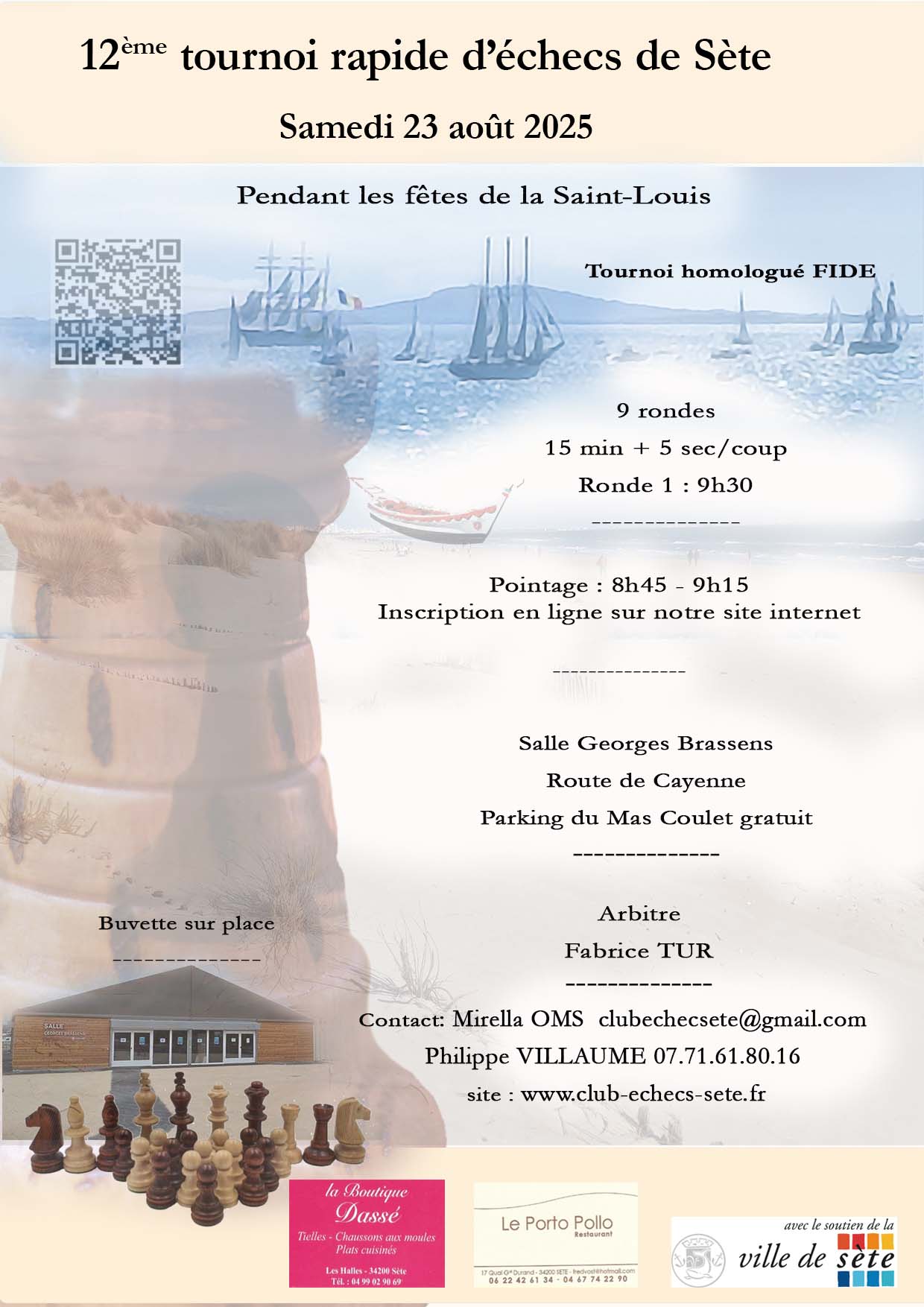 23082025AfficheA4 12Tournoi ST louis Echecs sete